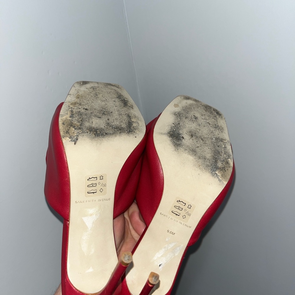 Puffed bow leather stiletto heels - Picture 5 of 5